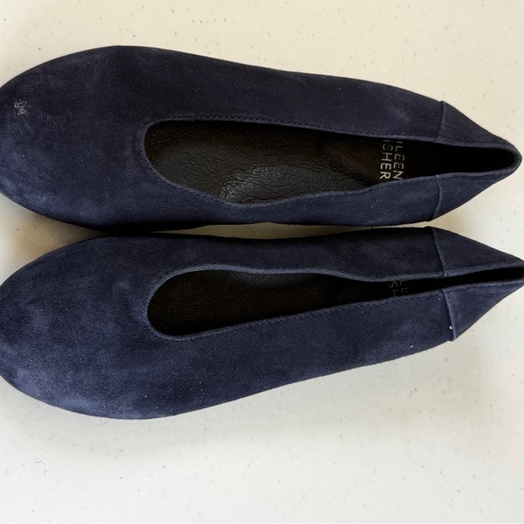 Eileen Fisher Shoes Size 5 Navy Suede Flats Ballet Comfy - Picture 7 of 8